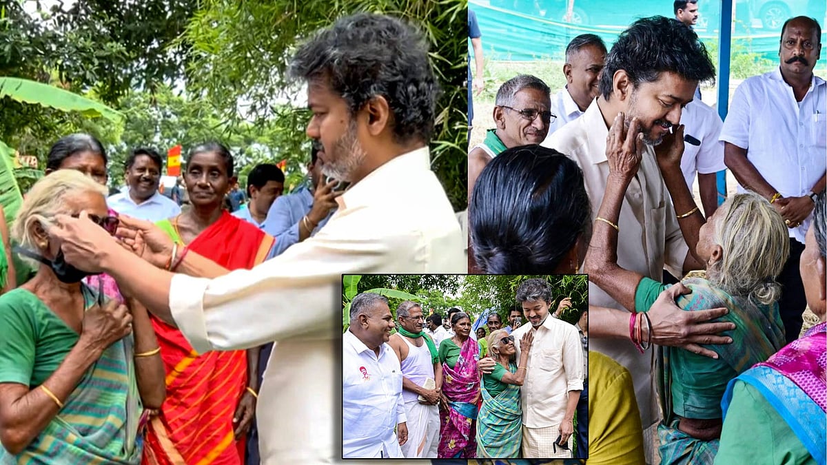 ವೃದ್ಧೆಯ ಪ್ರೀತಿಗೆ ಕರಗಿ ತಾವು ಧರಿಸಿದ್ದ ದುಬಾರಿ ಸನ್‌ಗ್ಲಾಸ್ ನೀಡಿದ ಸಿಎಂ ವಿಜಯ್