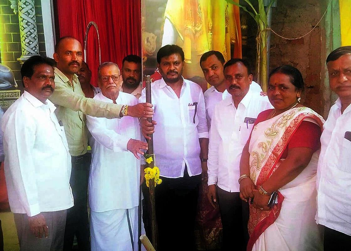 ಚನ್ನಗಿರಿ ದೇವಸ್ಥಾನ ಅಭಿವೃದ್ಧಿಗೆ ಭೂಮಿಪೂಜೆ ನೆರವೇರಿಸಿದ ಶಾಸಕ ಬಸವರಾಜು ಶಿವಗಂಗಾ