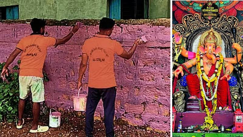 ಗಣೇಶೋತ್ಸವ: ಡಿಜೆ, ಪಟಾಕಿ ಬಿಟ್ಟು ಶಾಲೆ ಅಂದಗೊಳಿಸಿದ ‘ಕಾಮನಕಟ್ಟಿ ಗೆಳೆಯರ ಬಳಗ’
