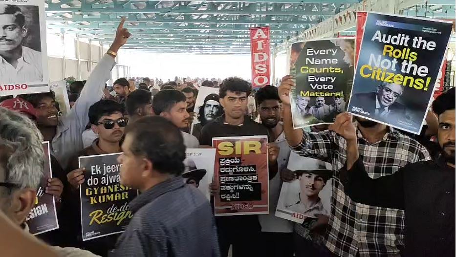 Protest against SIR of electoral rolls held at Bengaluru's Freedom Park