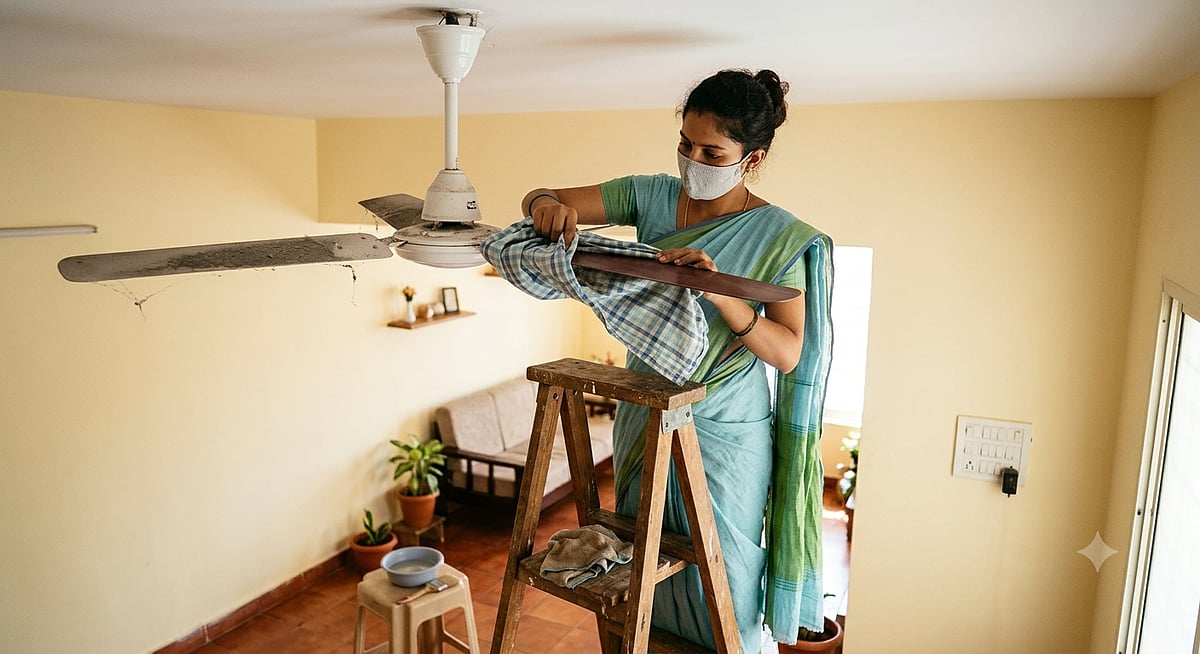 ಮನೆಯಲ್ಲಿರುವ ಸೀಲಿಂಗ್ ಫ್ಯಾನ್ ಸ್ವಚ್ಛಗೊಳಿಸಲು ಈ ಸಲಹೆ ಪಾಲಿಸಿ