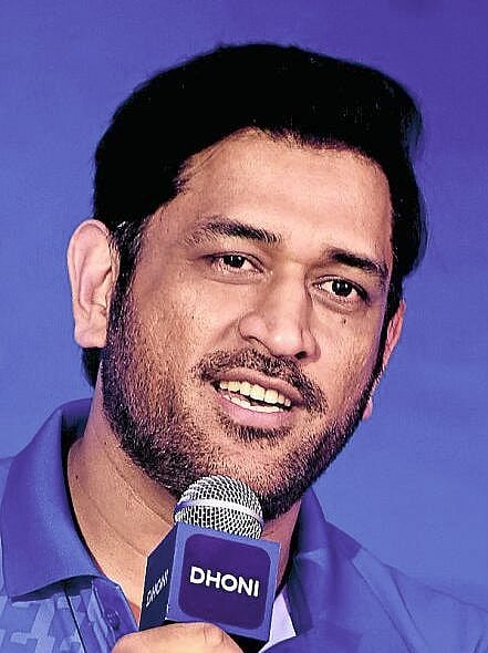 Dhoni speaks at 'Newburg Anand' medical check-up event in Bengaluru