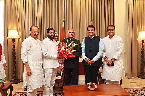 Politics of Maharashtra : राजभवनमधील उपमुख्यमंत्री अजित पवार यांच्या शपथविधीची क्षणचित्रे