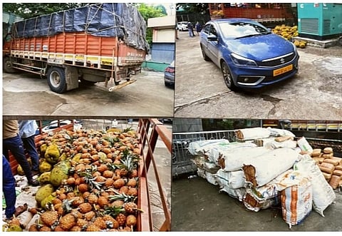 अननसाची वाहतुक करत असल्याचे भासवून अननसाखाली गांजाची तस्करी केली जात असल्याचा धक्कादायक प्रकार डायरेक्टोरेट ऑफ रेव्हेन्युव्ह इंटेलिजन्सच्या (डीआरआयच्या) पुणे पथकाने उघडकीस आणला. यावेळी पथकाने पावणे चार कोटींचा तब्बल 1 हजार 878 किलो अवैधरित्या वाहतुक होत असलेला गांजा पकडला. 