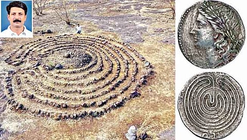 कोल्हापूर : इंडो-रोमन व्यापाराशी संबंध दर्शविणार्‍या पाऊलखुणा ऐतवडे बुद्रुक व वशी, मळणगाव येथे आजही आपले अस्तित्व टिकवून उभ्या आहेत. येथे आढळणारी चिन्हे रोममधील इसवी सन पूर्व तिसर्‍या शतकातील ‘क्रेट कॉईन’वरही पाहायला मिळतात. इन्सेटमध्ये पुरातत्त्वीय अभ्यासक सचिन पाटील.
