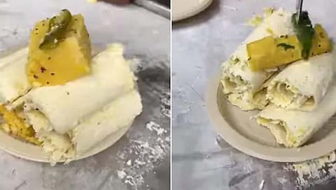 Hatke Recipe : आयस्‍क्रीम रोल विथ ढोकळा अँड खांडवी ! Viral Video