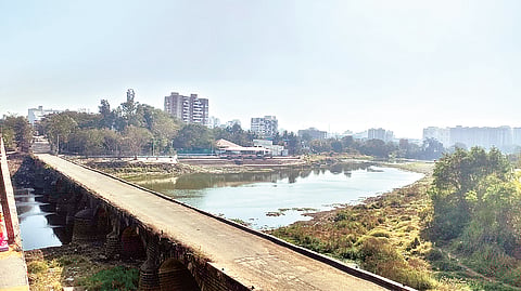 Old bridge over Indrayani in Moshi overlooked