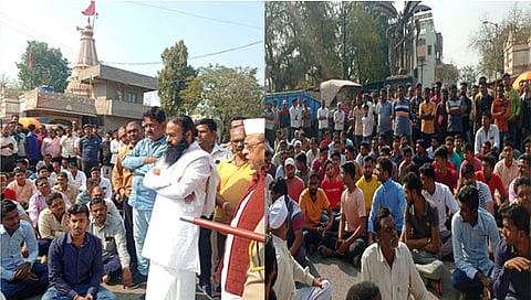 Jalgaon : शेतकऱ्यांचा पोलिस अधिकाऱ्यांवर रोष ; बसस्थानकासमोर रास्ता रोको