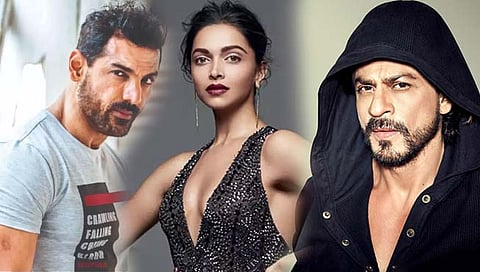john abraham deepika padukone  and shahrukh khan 
