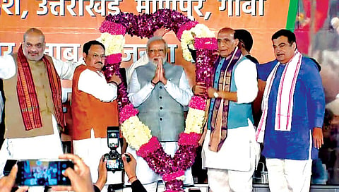 election 2022 : भाजपची ‘चौफेर’ घोडदौड,  यूपी, उत्तराखंड, गोवा, मणिपूरवर झेंडा; आप ‘पंजाब दा पुत्तर’; काँग्रेसचे पानिपत