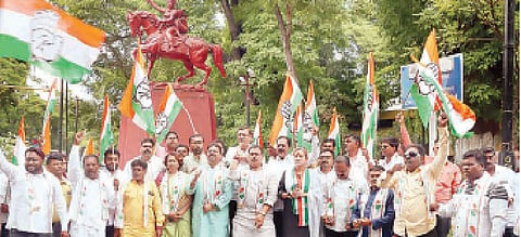 ‘ईडी’विरोधात काँग्रेस रस्त्यावर; राहुल गांधींच्या अटकेसाठी ‘ईडी’ची कारवाई होत असल्याचा आरोप