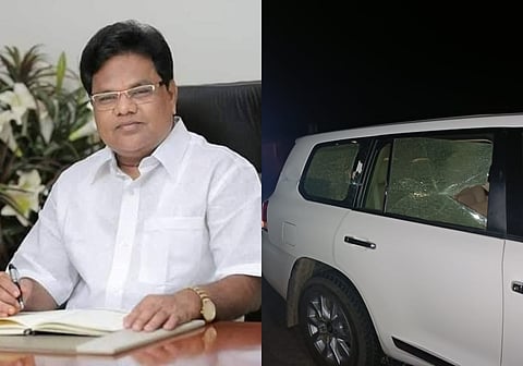 अपघातात आमदार तानाजी सावंत यांच्या गाडीचे झालेले नुकसान