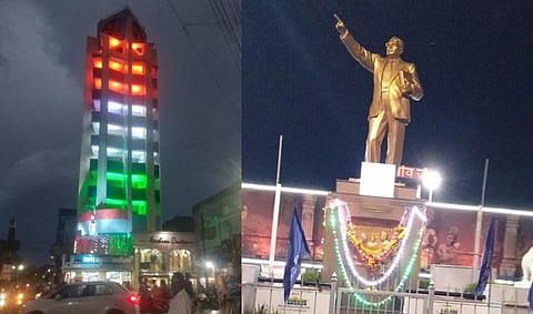 जळगाव- जैन इरिगेशनतर्फे शहरात करण्यात आलेली विद्युत रोषणाई. (छाया : चेतन चौधरी)