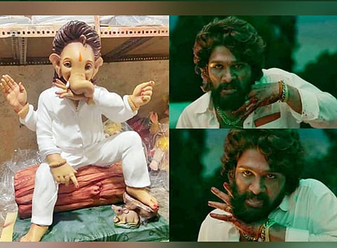 Ganeshotsav Pushpa Idols : गणपती बाप्‍पा ‘पुष्‍पा राज’च्‍या रुपात!