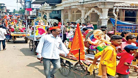 रत्नागिरी : जिल्ह्यात सर्वत्र जल्‍लोषात मंगलमूर्तींचे स्वागत