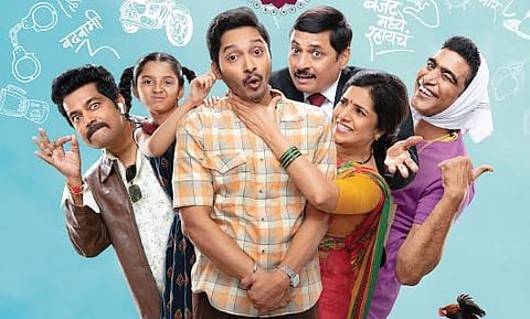 shreyas talpade and mukta barve new marathi movie apdi thapadi poster launch