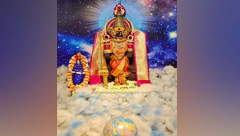 काेल्‍हापूर :  श्री अंबाबाईची विश्वेश्वरी जगद्धात्री रूपात पूजा (Video)