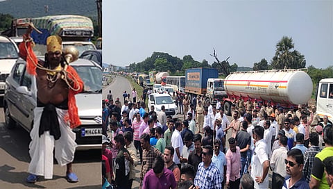 Mumbai Goa highway : सुमारे दोन तास मुंबई-गोवा महामार्ग ठिय्या आंदोलन! खड्डे मुक्त रस्त्यांची माझं पेण समितीची मागणी