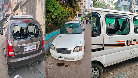 वाईत वाहनांची मोडतोड  