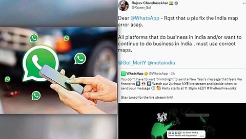 Whatsapp Share Wrong Map : व्हॉट्सअ‍ॅपवर मंत्री चंद्रशेखर भडकले; शेअर केला भारताचा चुकीचा नकाशा