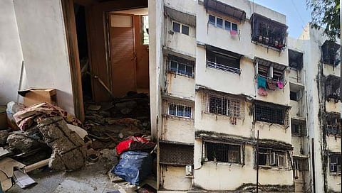 इमारतीचा स्‍लॅब कोसळला  