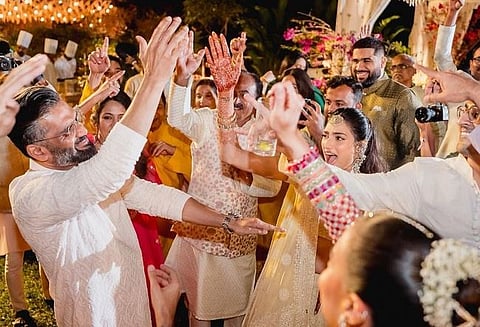 Suniel Shetty dance with athiya sheety and k l rahul 