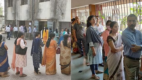  नागपूर शिक्षक मतदार संघ निवडणूक- मतदानासाठी रांगा, सकाळच्या टप्प्यात १३.५७ टक्के मतदान