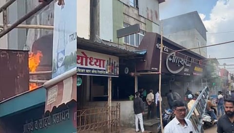 महाबळेश्वरमध्ये रेस्टॉरंटला आग; बाजारपेठेत धुराचे लोट