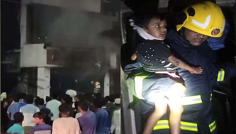 नागपूर : केडीके रोडवरील कापड दुकानाला आग