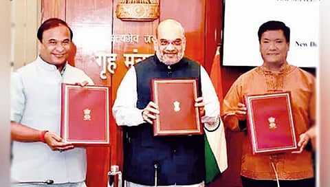 आसाम-अरुणाचल प्रदेश सीमाप्रश्न संपुष्टात;  गृहमंत्री शहांच्या उपस्थितीत ऐतिहासिक करार