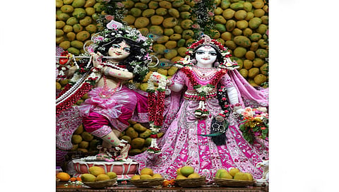 नाशिक : आजपासून सुरु झालेल्या चंदनयात्रेनिमित्त भगवान श्रीकृष्णाच्या विग्रहांवर चंदनाचा लेप लावण्यात आला. (छाया : रुद्र फोटो )