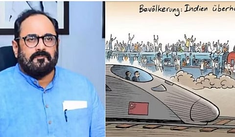 जर्मन मासिकात भारताच्‍या लोकसंख्‍या वाढीवर आपेक्षार्ह व्‍यंगचित्र, मंत्री चंद्रशेखर म्‍हणाले…