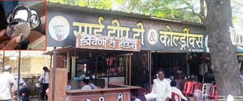 पिंपळनेर : चोरट्यांनी फोडलेले साईदीप टी अँण्ड कोल्ड्रींक्स हे दुकान.
