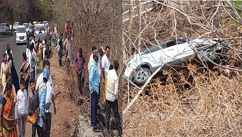 कोल्हापूर: वाघबीळ घाटातील दरीत कार कोसळली; हुबळीतील ४ जण गंभीर जखमी
