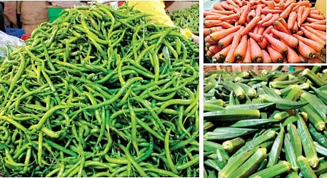 पिंपरी शहरातील भाजी मंडईत मिरची, गाजर, भेंडीची आवक
