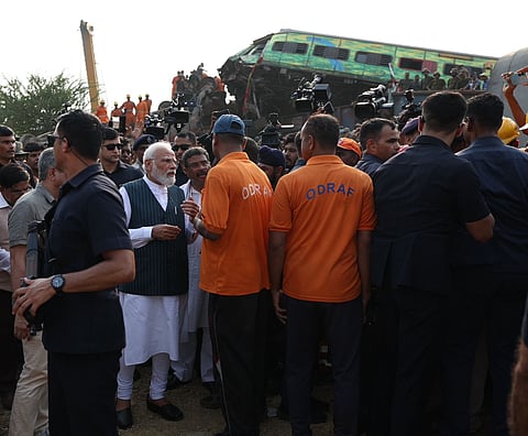 Odisha train accident  PM Modi ओडिशातील रेल्वे दुर्घटना 
