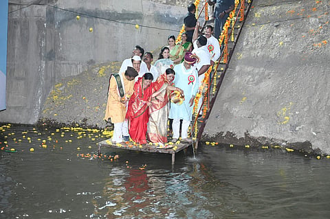 संगमनेरात काहीजणांचा हेतू पुरत्सर दंगली घडविण्याचा प्रयत्न  : आ थोरात ; निळवंडे च्या पाण्याचे केले पूजन