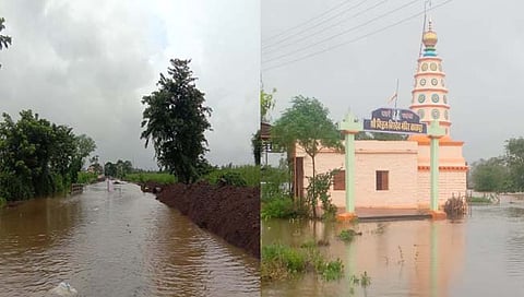 गारगोटी कूर रस्‍त्‍यावर पाणी  