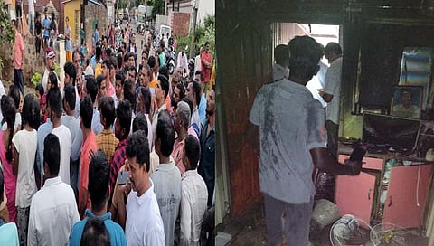 बंद घराला शॉर्टसर्किटमुळे आग 