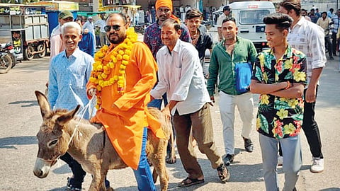 Madhya Pradesh Assembly Election : गाढवावरून मिरवणुकीसह दाखल केला उमेदवारी अर्ज; मध्य प्रदेशात प्रियांक सिंह यांचीच चर्चा