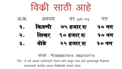हिंगोली: विविध मागण्यांसाठी शेतकऱ्यांनी मानवी अवयव काढले विक्रीला