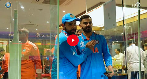 उपांत्‍य सामन्‍यामधील विजयानंतर टीम इंडियाने ड्रेसिंग रूममध्‍ये केलेल्‍या सेलिब्रेशनचा व्‍हिडिओ 'बीसीसीआय'ने सोशल मीडिया फ्‍लॅटफॉर्म X वर शेअर केला आहे.