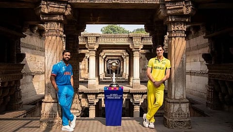 IND vs AUS WC Final : फायनलच्या पूर्वसंध्येला रोहित-कमिन्सचे फोटाेशूट