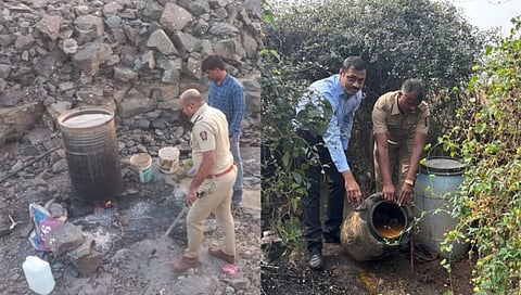 नाशिक : अवैध धंद्यांवर कारवाई करताना ग्रामीण पोलिस.