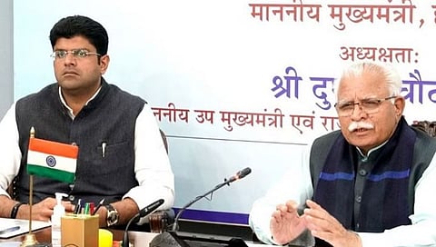 हरियाणाचे मुख्‍यमंत्री मनोहर लाल खट्टर , उपमुख्‍यमंत्री दुष्‍यंत चौटाला. ( संग्रहित छायाचित्र )