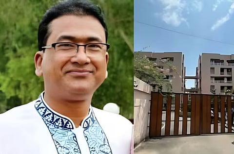 बांगलादेशमधील अवामी लीग पक्षाचे खासदार अन्वारुल अझीम अनार. दुसर्‍या छायाचित्रात अनार यांची हत्‍या झालेला फ्‍लॅटची इमारत.
