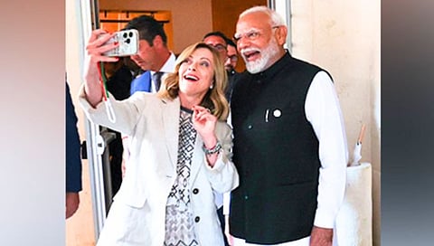Italian PM Meloni clicks selfie with PM Modi on sidelines of G7 Summit
