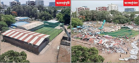कोरेगाव पार्कमधील अनधिकृत हॉटेलवर कारवाई; बेकायदा बांधकाम जमीनदोस्त