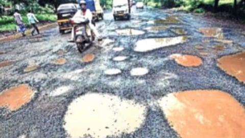 The roads in Mumbai are still in potholes. No improvements. Several manhole nets are missing