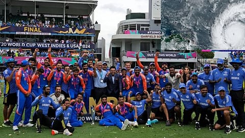 Indian team caught in a storm in Barbados